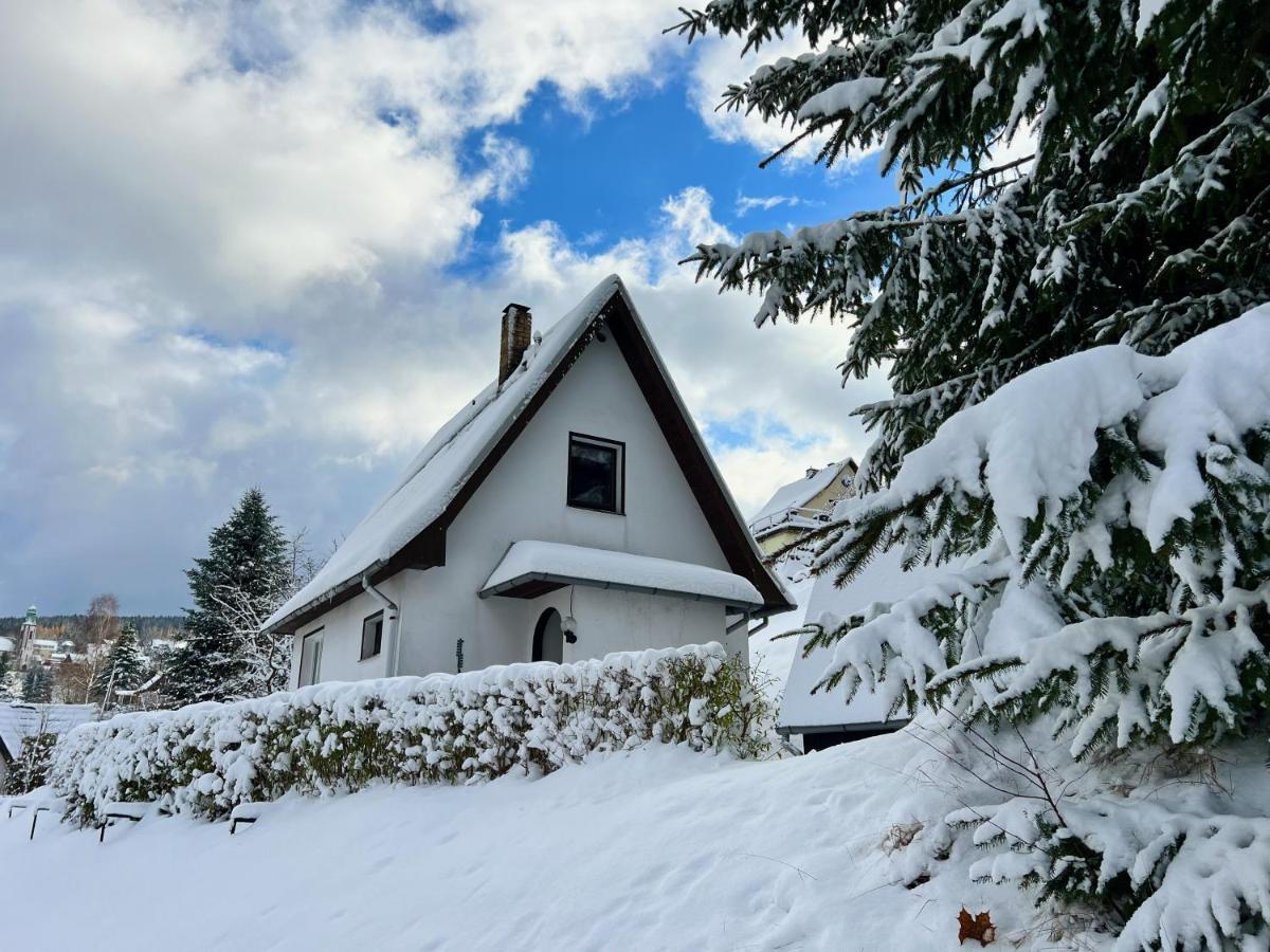 Urige Berghuette Mit Kamin Und Sauna Im Erzgebirge Nahe Schwarzwassertal Pobershau Exterior photo